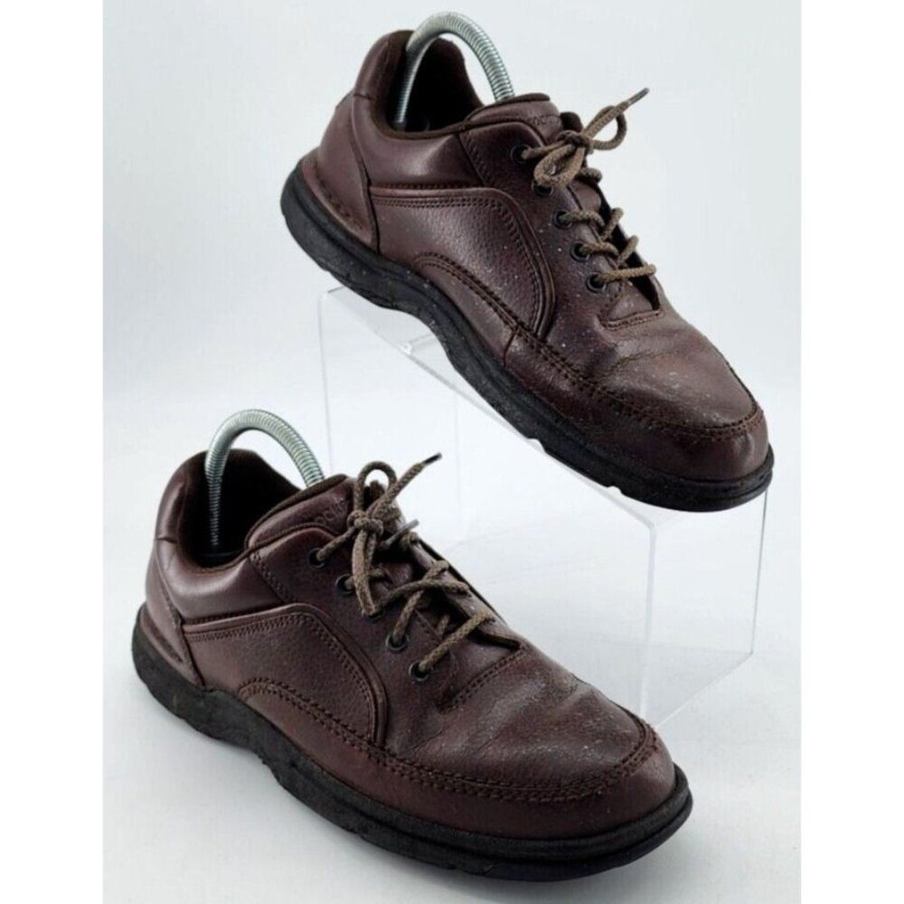 Rockport Ridgefield Eureka Brown Leather Walking Shoes Sneakers Men's Size 10
